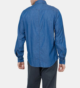 قميص قطن بقصة عادية بصف أزرار