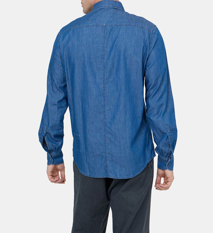 قميص قطن بقصة عادية بصف أزرار