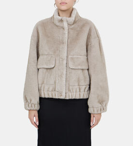 جاكيت قصير فرو صناعي