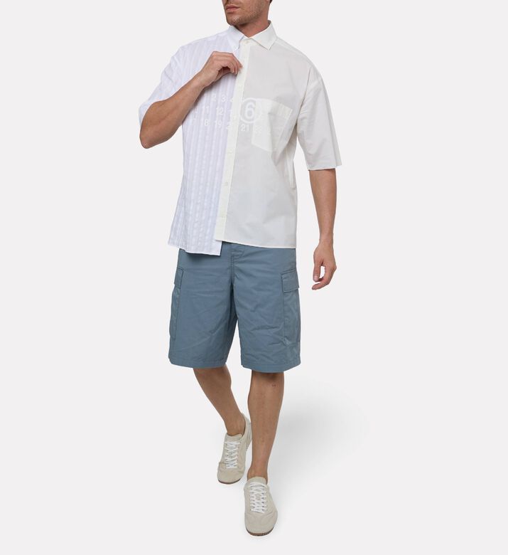 MM6 Stripe-print Button Closure Shirt, Model View