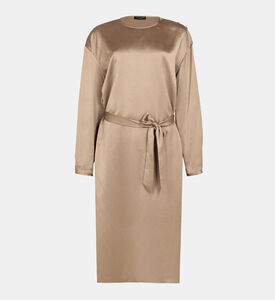 روبي الساتان فستان طويل