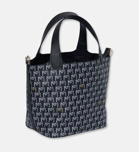 Maya.M Soft Monogram Mini Bucket Tote Bag, Black, Packshot View