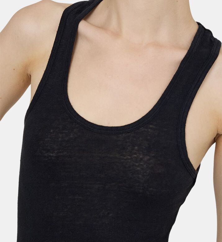 بلوزة بدون أكمام بياقة بشكل في