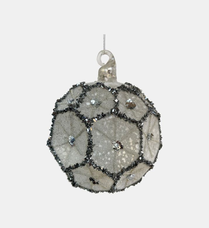 Sugared Glass Comb Ball Ornament