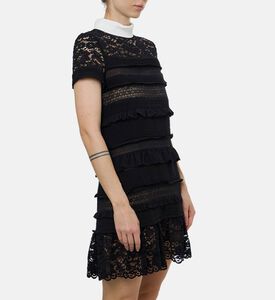 Edward Achour Paris Tiered Textured Mini Dress, Model View