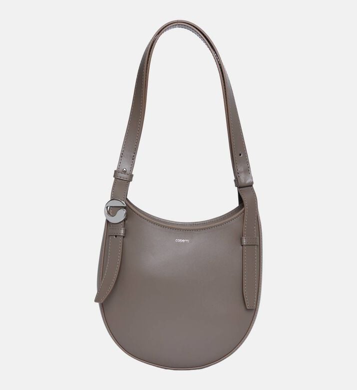 Leather Curved-shape Shoulder Bag