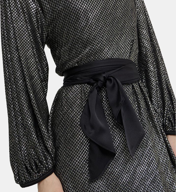 Metallic Belted Midi Dress Metallic Belted Midi Dress