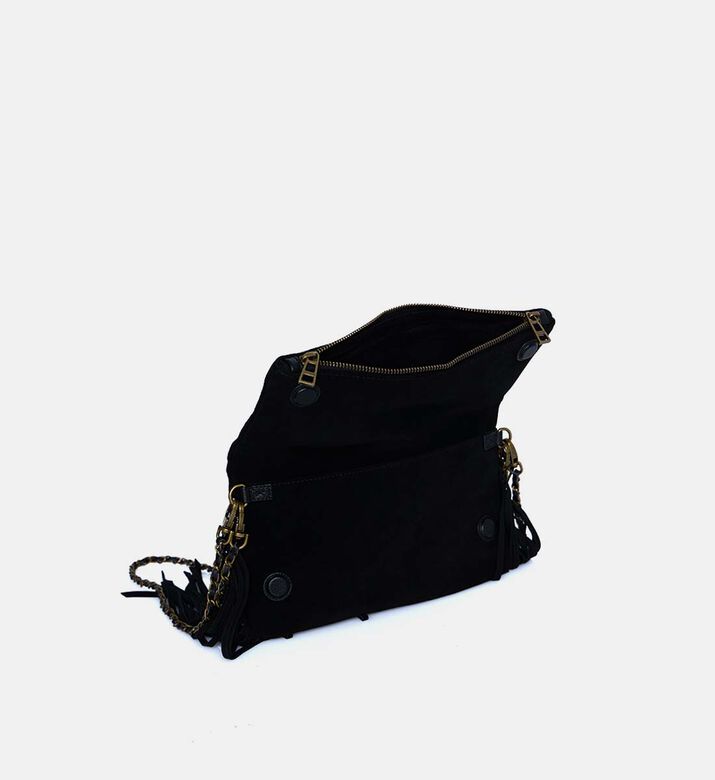 Rock Suede Fringe-embellished Clutch