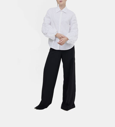 Popeline Shirt With Ruffled Sleeves