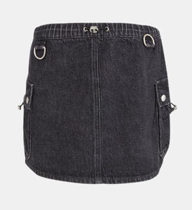 Pull-on Denim Cargo Skirt