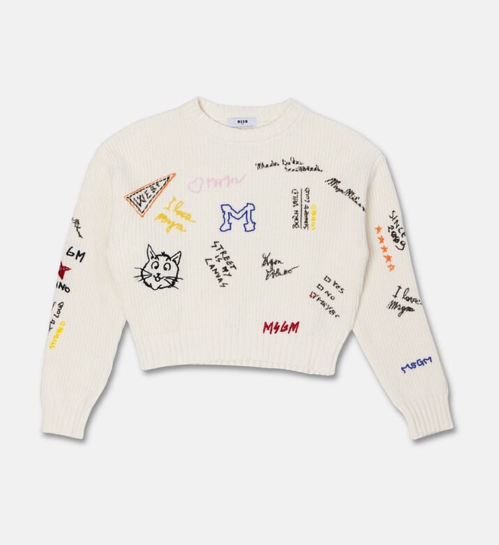 MSGM Graffiti Logo Knit Sweater, Packshot View