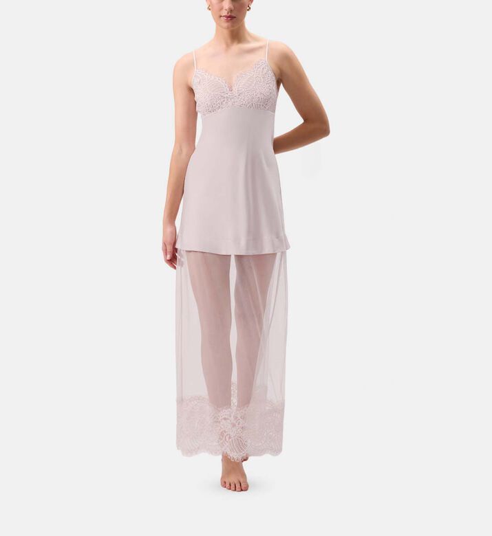 Rya Serenade Floral-embroidery Night Dress, Model View