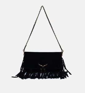 Rock Suede Fringe-embellished Clutch