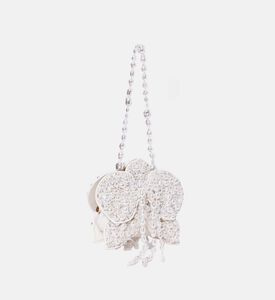 حقيبة يد غيولا صغيرة بحزام لؤلؤي بشكل زهرة متفتحة