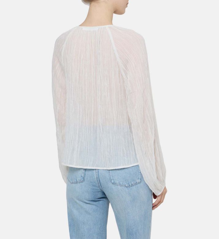 Buttoned Crew Neck Top