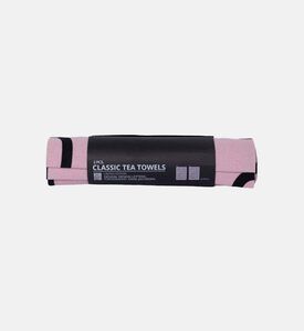 Design Letters Classic Organic Cotton Tea Towel, Pink, Letters, Packshot View