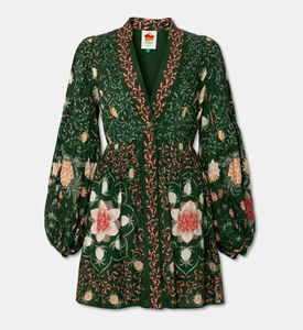 Farm Rio Pineapple Garden Long Sleeve Mini Dress, Packshot View
