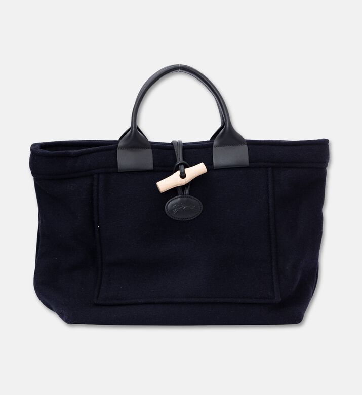 Longchamp Le Roseau Canvas Top Handle Bag, Navy, Packshot View