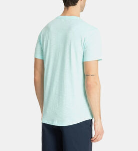 تيشيرت قطن بطبعة لوغو وقصة عادية