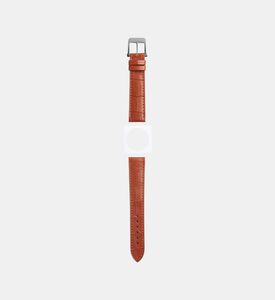 Camille Fournet Satinated Square Scale Watch Strap, Brown, Packshot View
