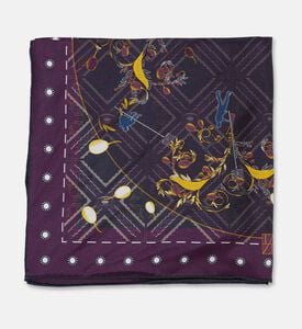 The Zeituna The Guardians Plum Silk Dotted Borders Square Scarf, Packshot View