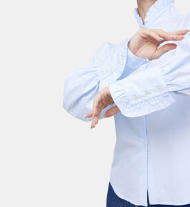 قميص باريستا بأصفاد مكشكشة من القطن