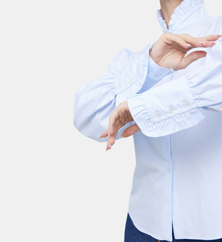 قميص باريستا بأصفاد مكشكشة من القطن