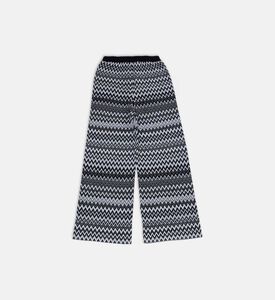 Knit All-over Print Wide-leg Pants