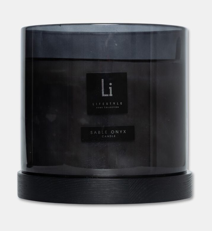 Life Style Home Sable Onyx Xxl Smoked Glass Candle, Packshot View