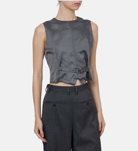 Adjustable Buckle Strap Sleeveless V-neck Vest