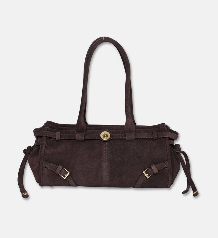 Manc Baby Jane Suede Leather Bag, Brown, Packshot View