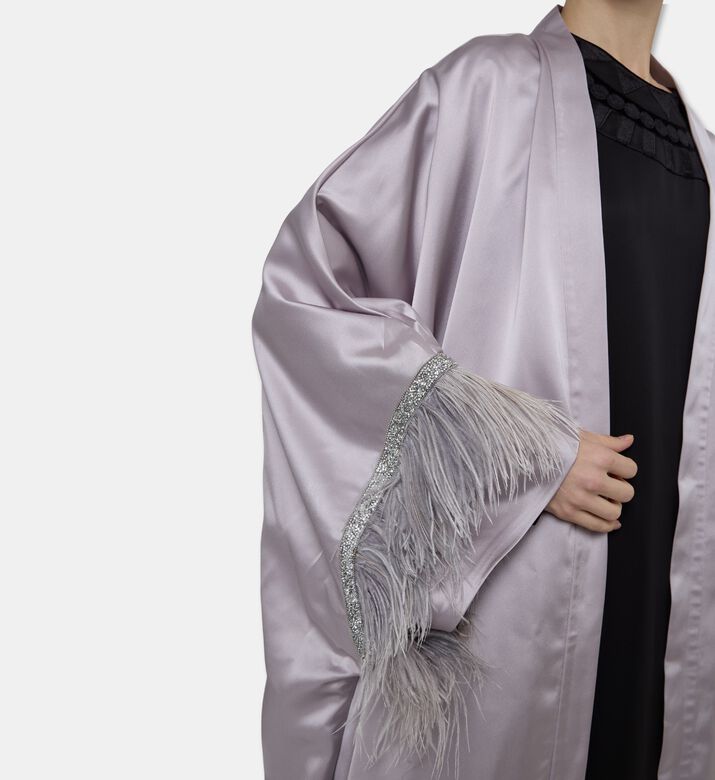 BARG Beaded Matching Scarf Abaya, Model View