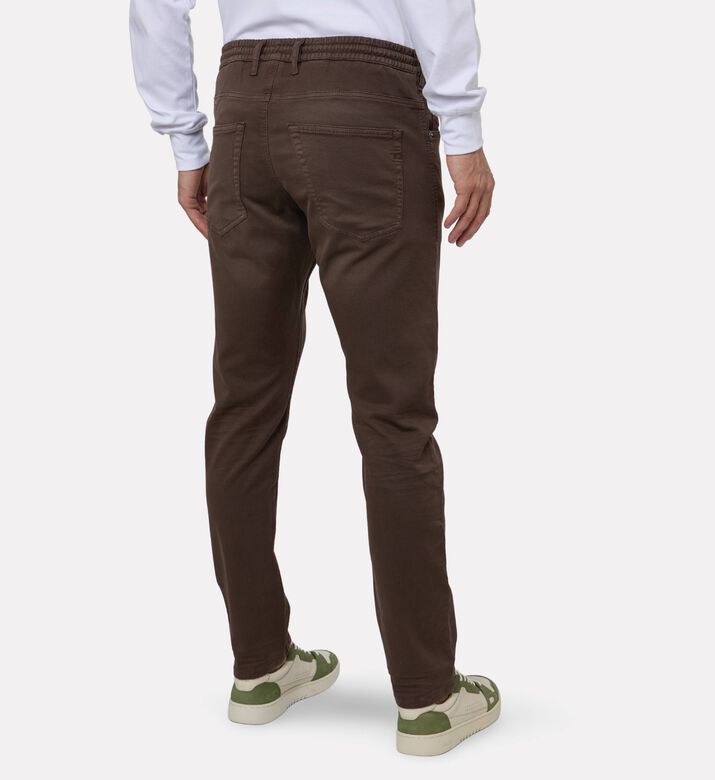 Diesel Relaxed-fit Drawstring Denim Pants, Brown, 32, Model View