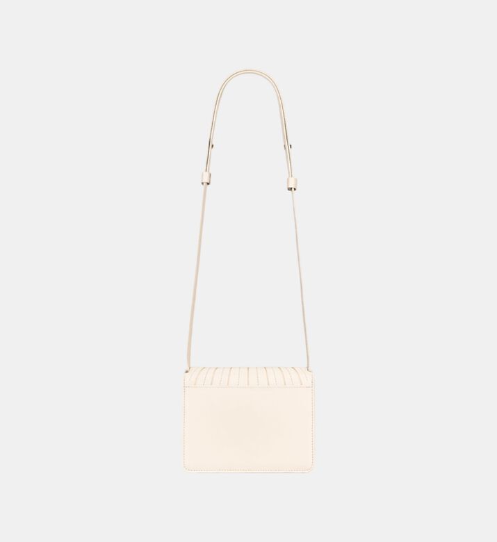 Camille Fournet Signature Calf Leather Pleated Bag, Cream, Packshot View