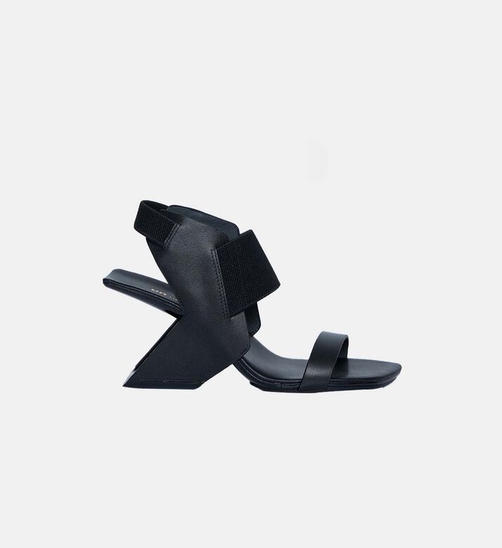 Sculptural Heel Square Toe Sandal