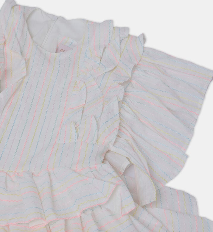 فستان بخيوط ملونة للبنات الصغيرات فستان بخيوط ملونة للبنات الصغيرات