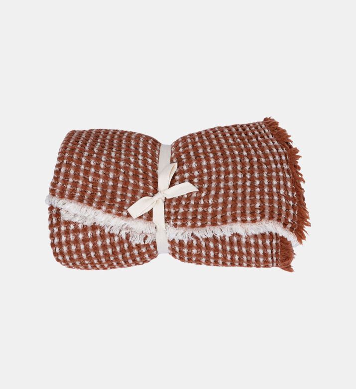 Home Deco and More Honey Waffle Cotton Wool Throw, Packshot View