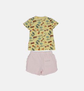 طقم بقصّة عادية بطبعة شعار على كامله