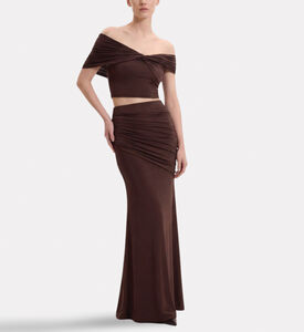 JW PEI Ruched Twist Off-shoulder Top, Model View