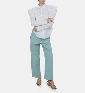 قميص سونغ بأكمام منفوخة قطن