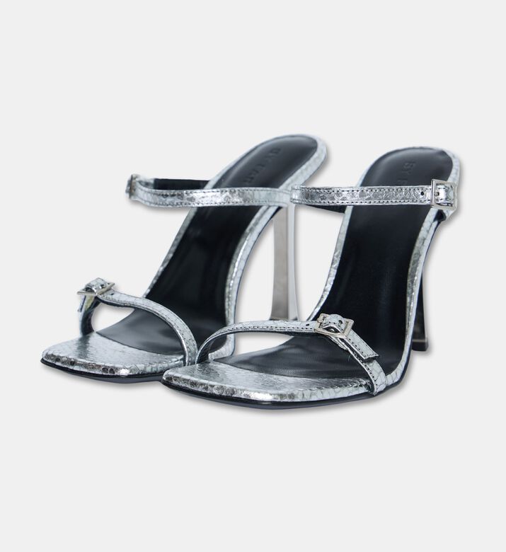By Far Flick Leather Square Toe Heels, Packshot View