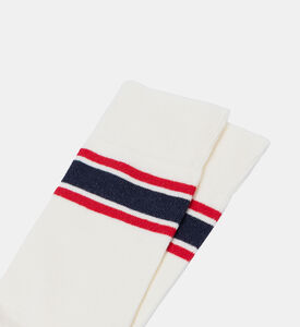 جوارب مضلعة بلوغو مطرز