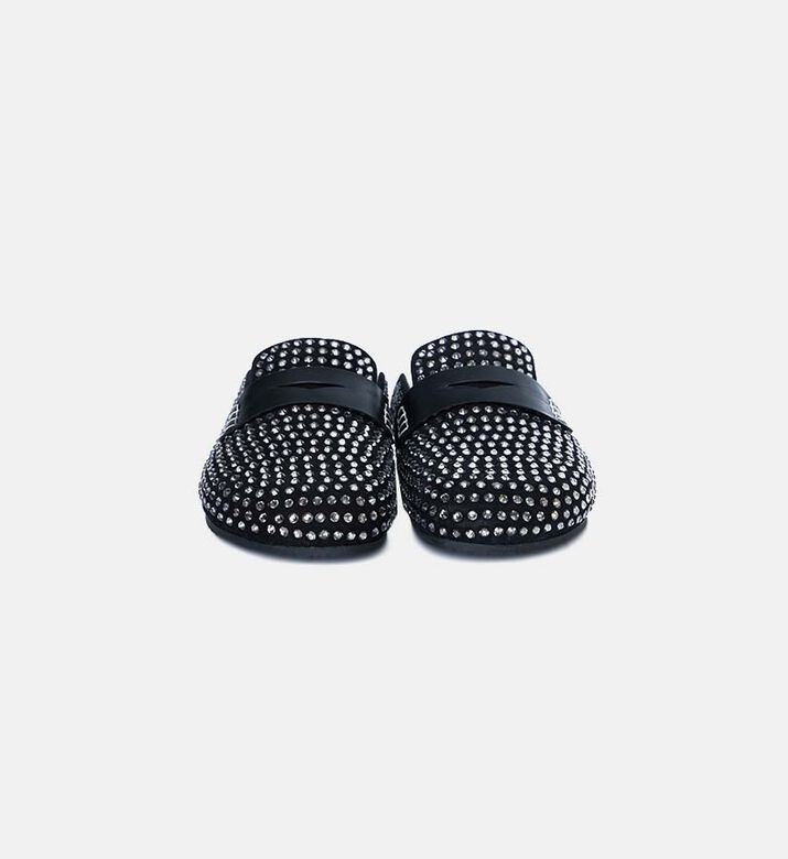 Suede Crystals-embellishment Loafers