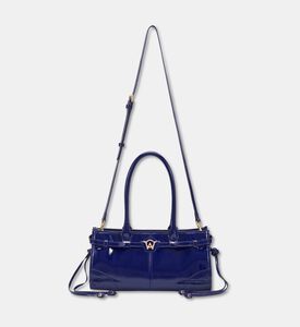 Manc Baby Jane Leather Shoulder Bag, Blue, Packshot View