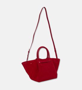 Demellier The Midi New York Suede Tote Bag, Red, Packshot View