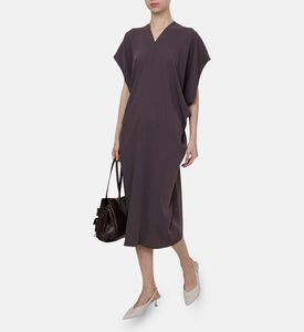 Wide Short-sleeve V-neck Dress
