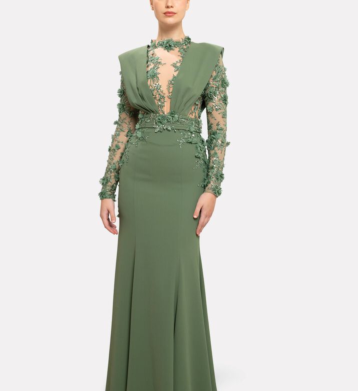 Michael Cinco Long Dress, Model View