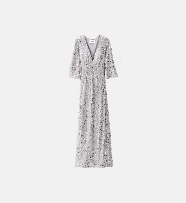 Sequin-embellishment Flared Dress