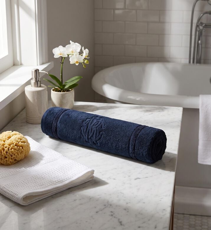 Roberto Cavalli Embossed Rc Logo Bath Mat, Model View
