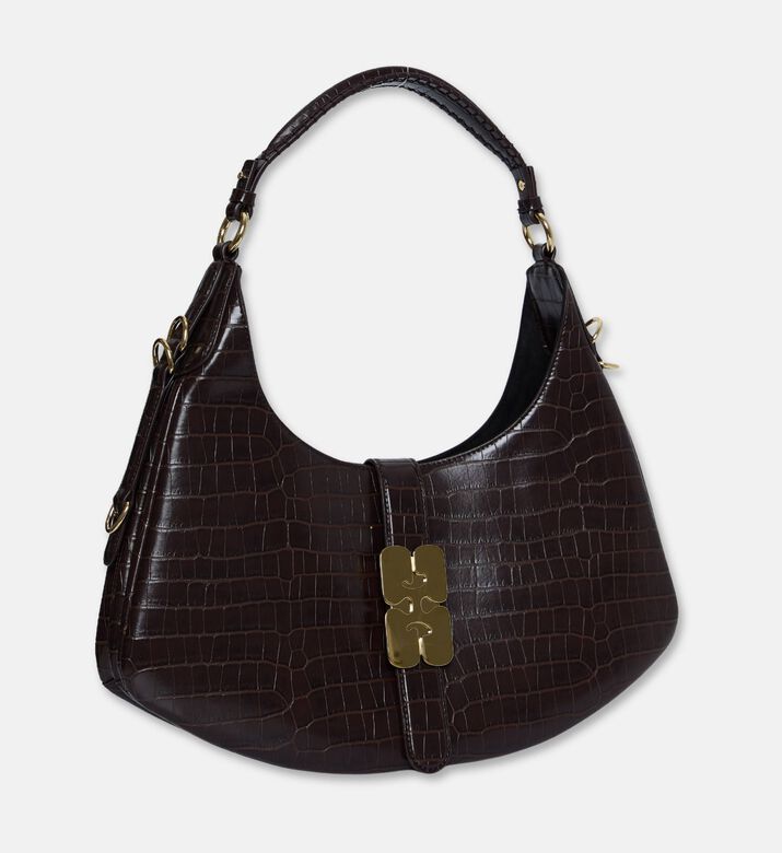 Ganni Kat Croco-embossed Small Bag, Packshot View